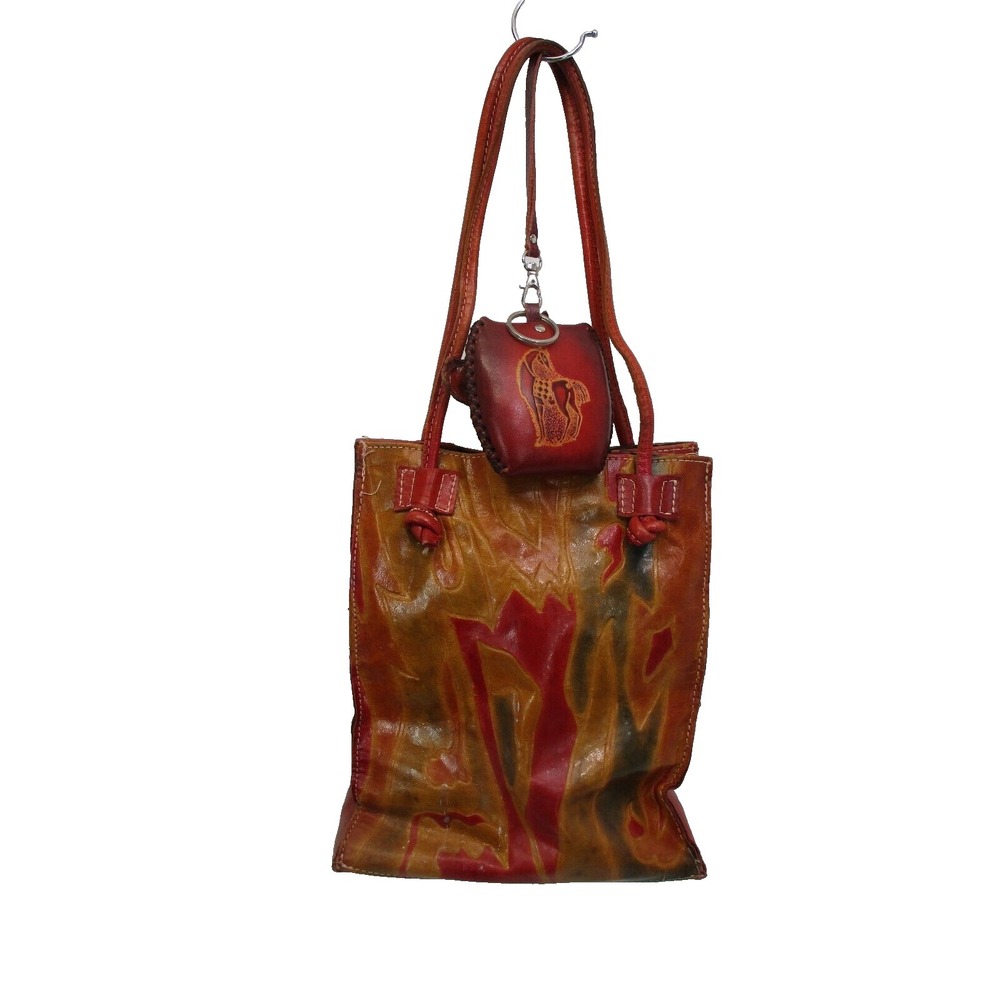 VTG 90 EMILY ANN  BOCA typ RATON LEATHER  HANDBAG SHOULDER TOTE PURSE Horse Coin